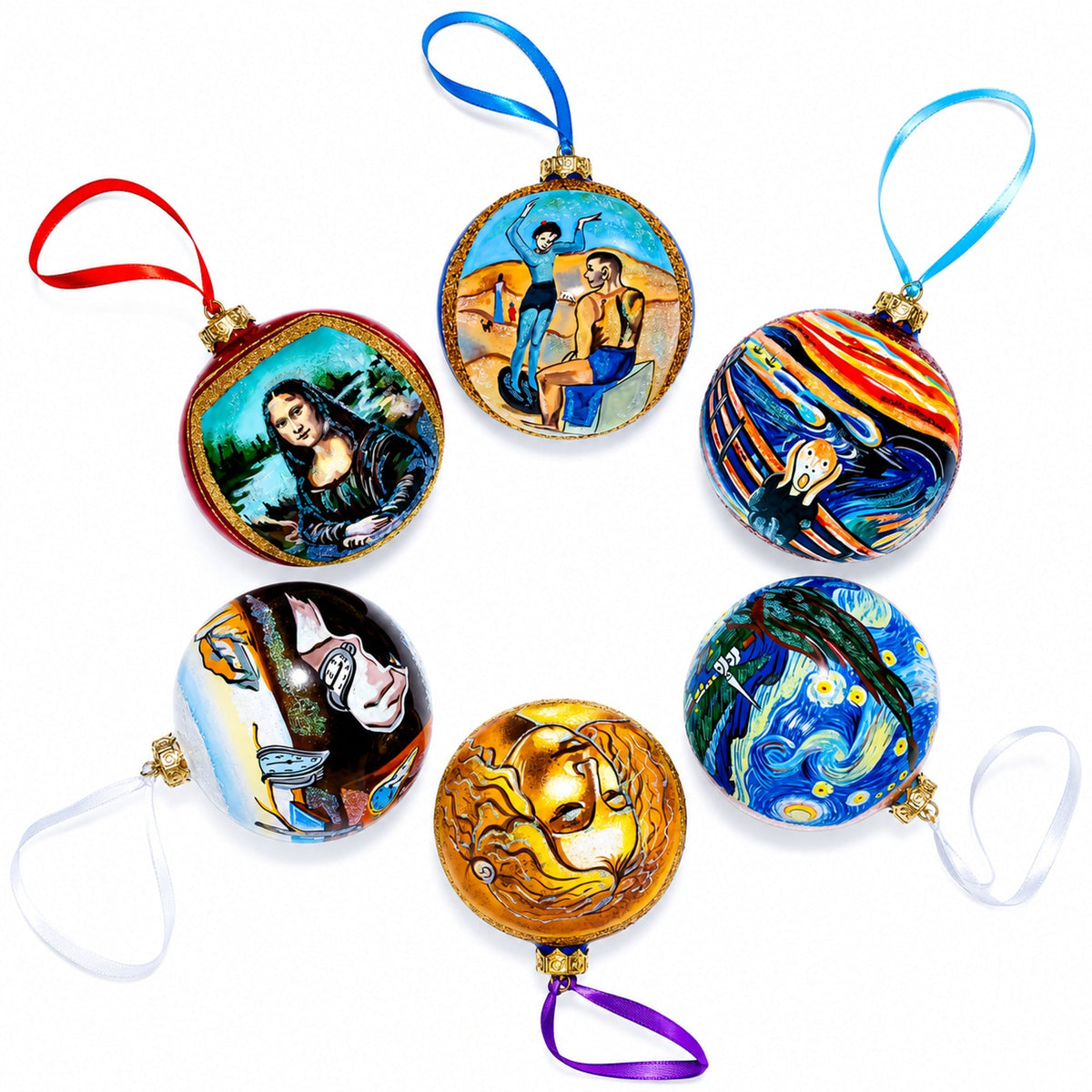 1500 'Salvator Mundi' Masterpiece by Leonardo da Vinci Glass Ball Christmas Ornament 4 Inches