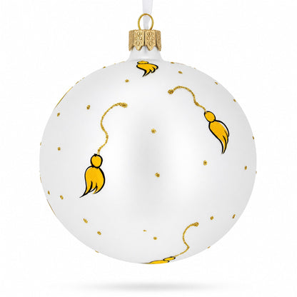 Cap and Tassel Commemorative Glass Ball Christmas Ornament 4 Inches.