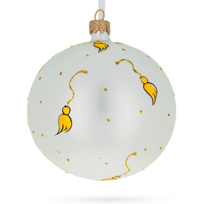 Cap and Tassel Commemorative Glass Ball Christmas Ornament 4 Inches.