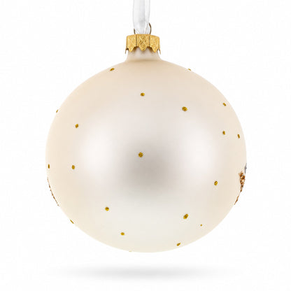 Ferret Glass Ball Christmas Ornament 4 Inches