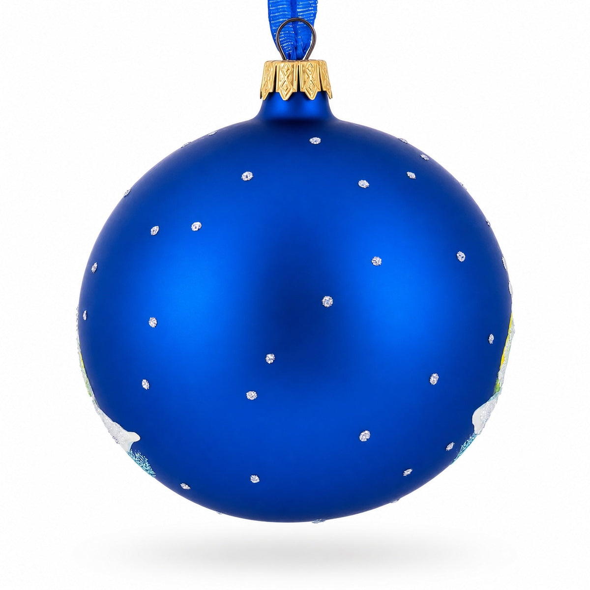 Tropical Aquarium Glass Ball Christmas Ornament 4 Inches