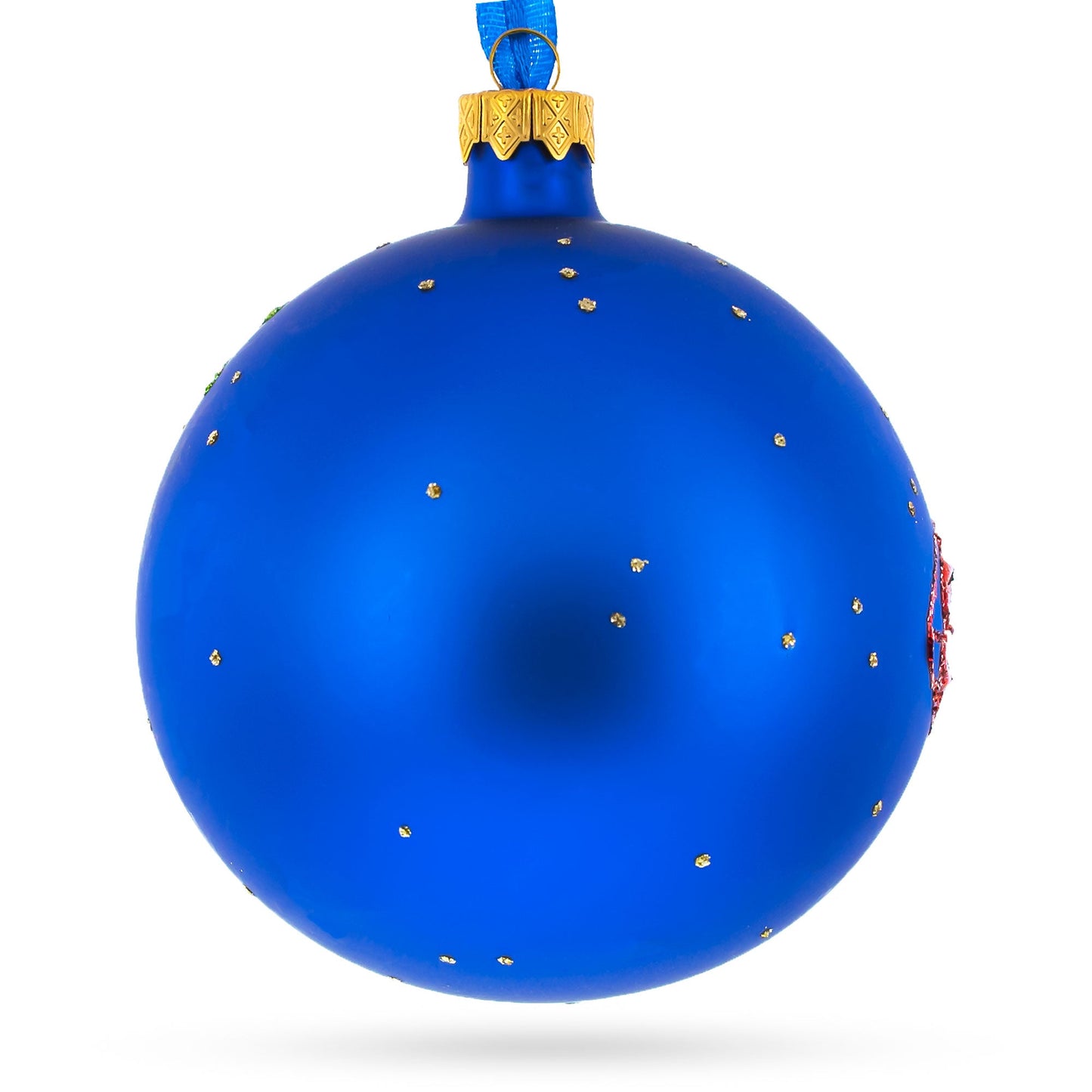 Romantic Hot Air Balloon Design Glass Ball Christmas Ornament 4 Inches