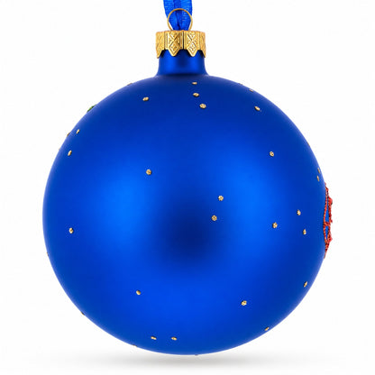Romantic Hot Air Balloon Design Glass Ball Christmas Ornament 4 Inches