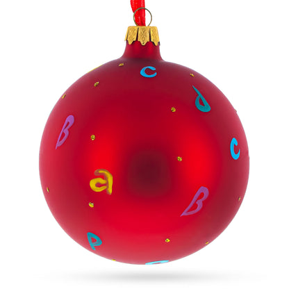 Back to School Glass Ball Christmas Ornament 4 Inches
