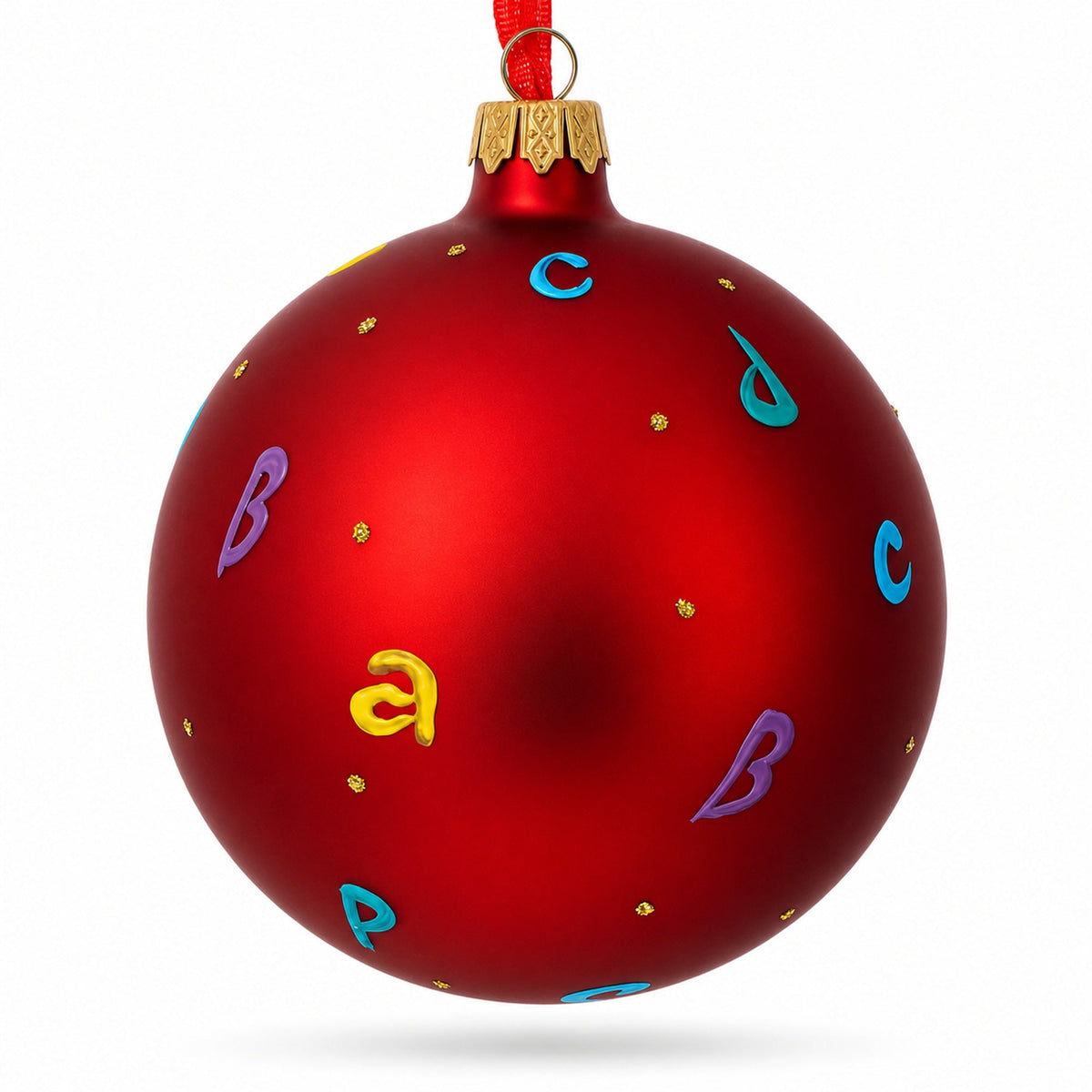 Back to School Glass Ball Christmas Ornament 4 Inches