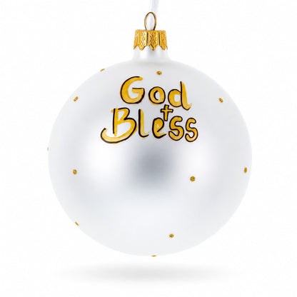 First Communion on White Glass Ball Christmas Ornament 4 Inches