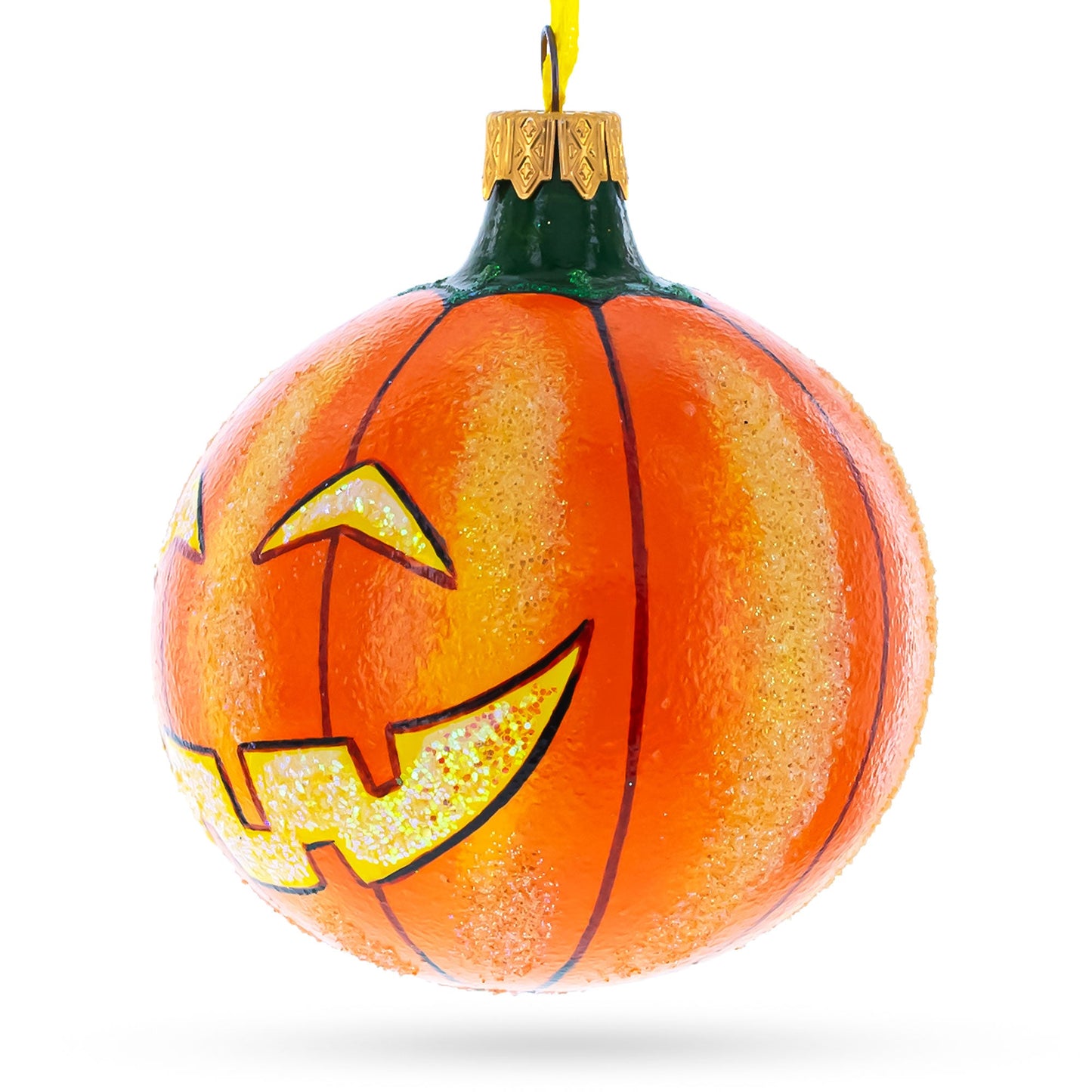 Jack-o'-lantern Glass Ball Halloween Ornament 3.25 Inches