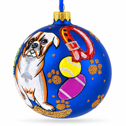 Bulldog Gifts Glass Ball Christmas Ornaments 4 Inches