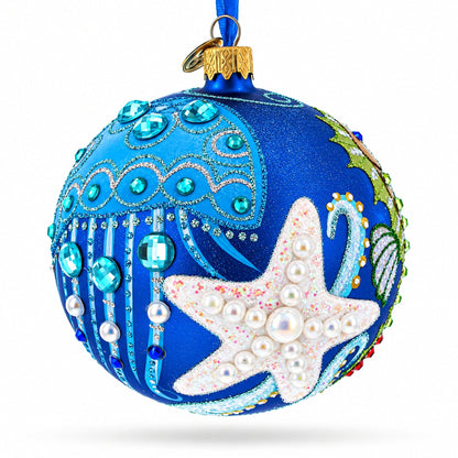 Sea Horse Glass Ball Christmas Ornament,4 Inches