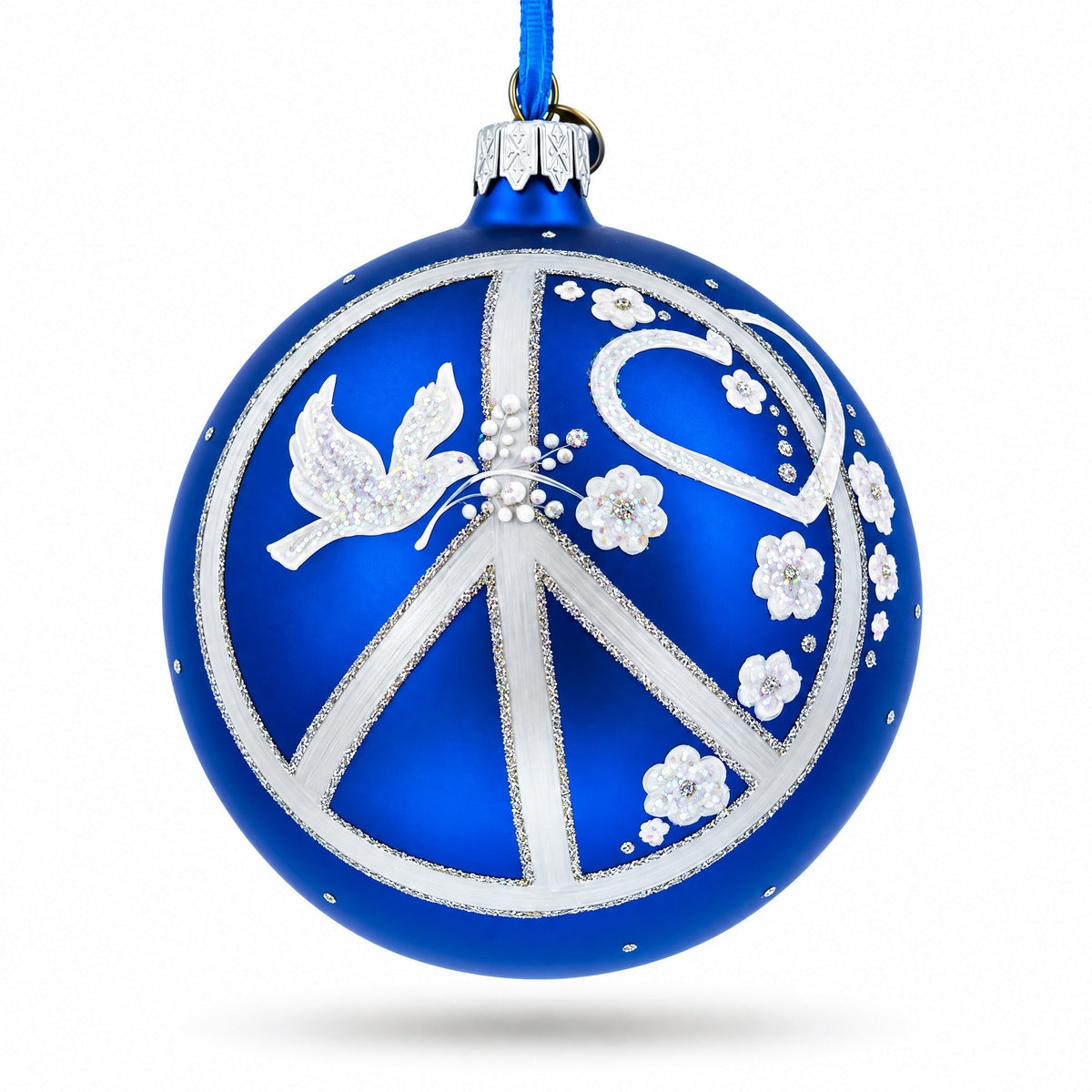Pacifist Glass Ball Christmas Ornament 4 Inches