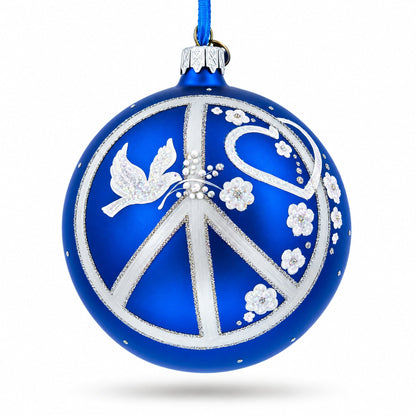 Pacifist Glass Ball Christmas Ornament 4 Inches