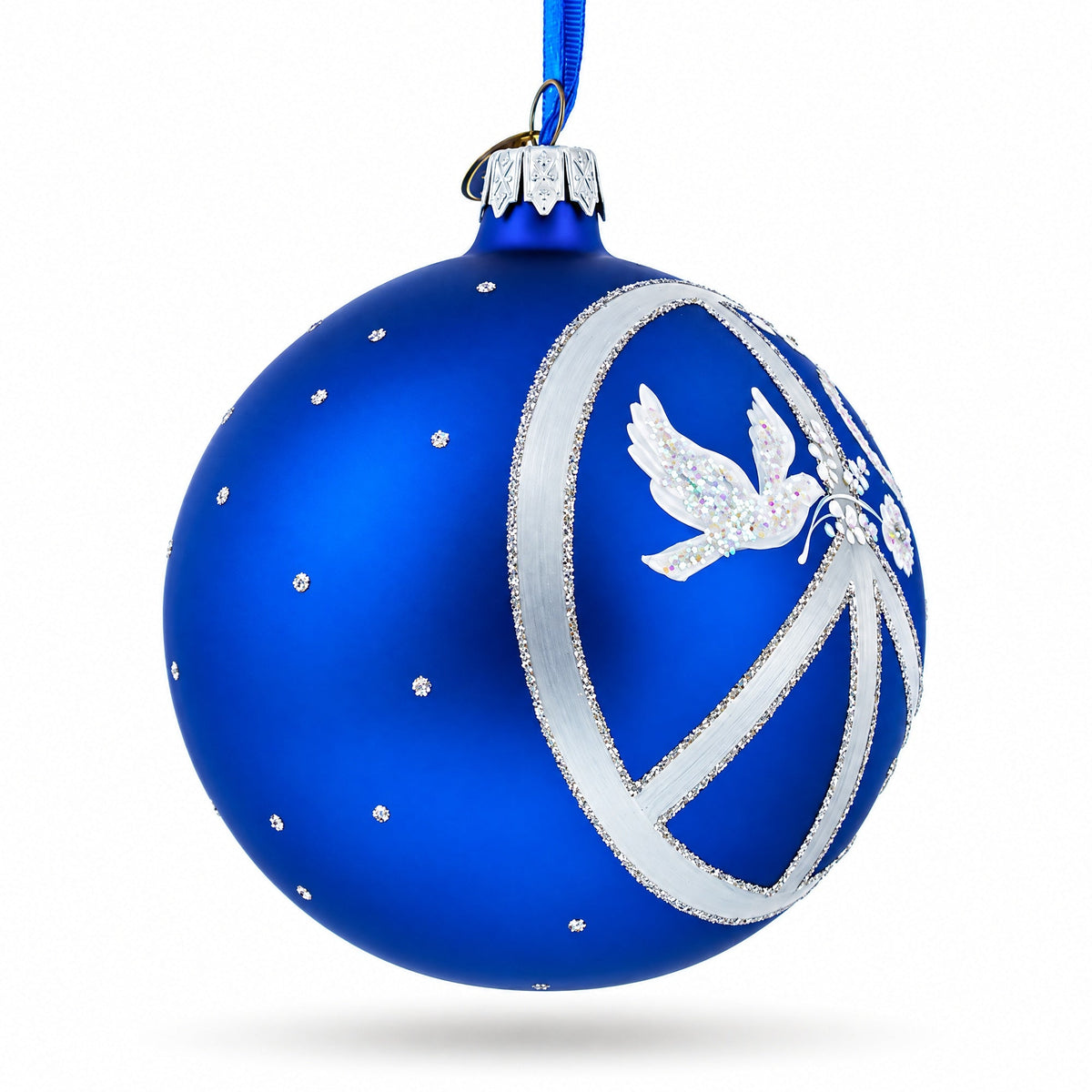 Pacifist Glass Ball Christmas Ornament 4 Inches
