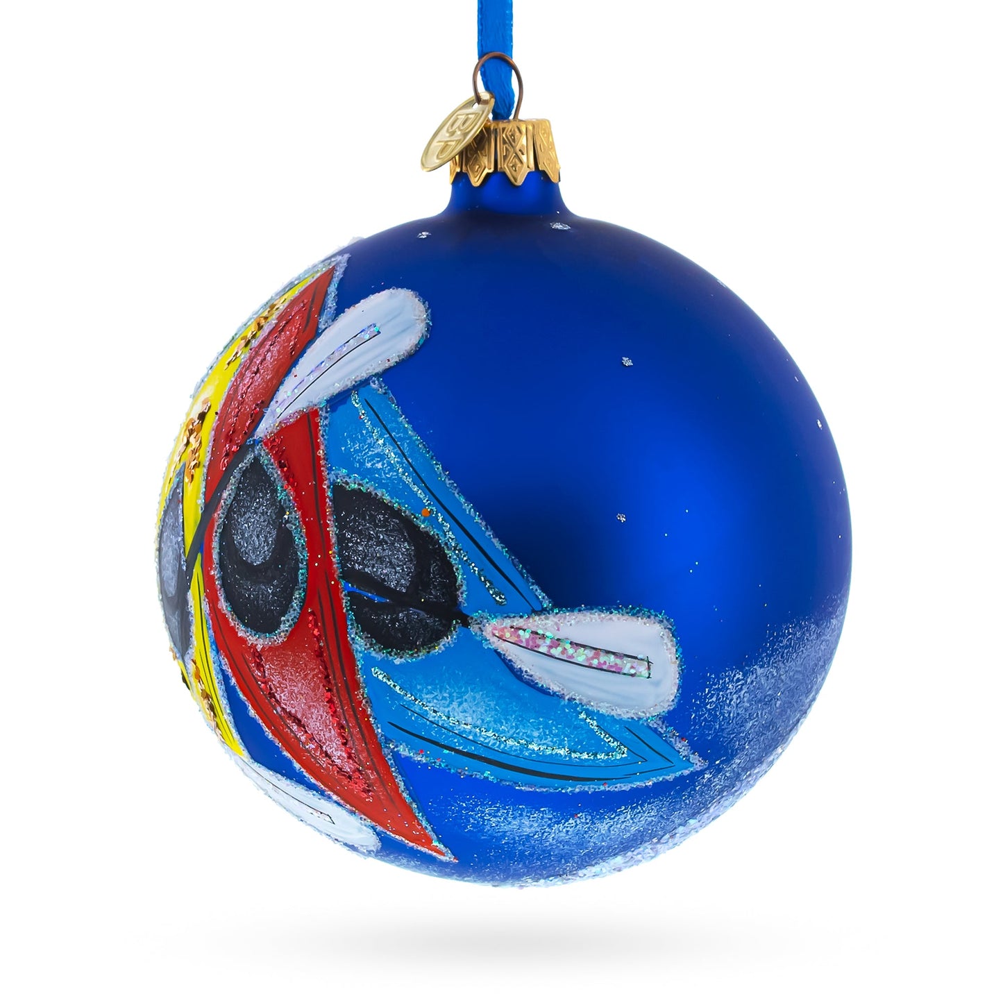 Colorful Kayaks Glass Ball Christmas Ornament 4 Inches