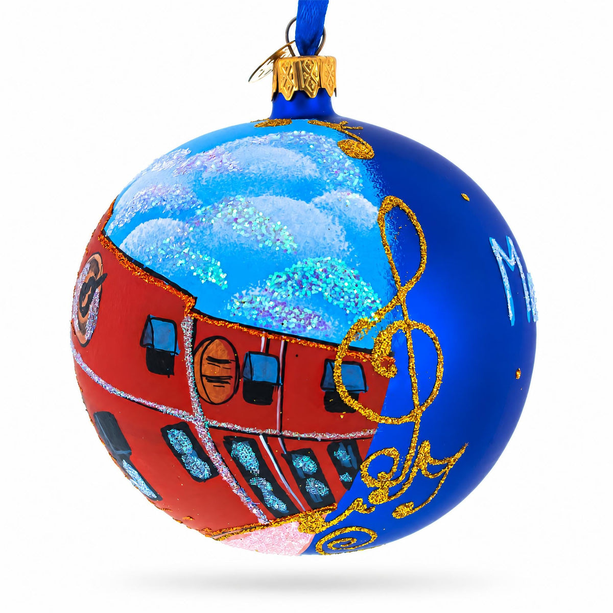 Memphis, Tennessee Glass Ball Christmas Ornament 4 Inches