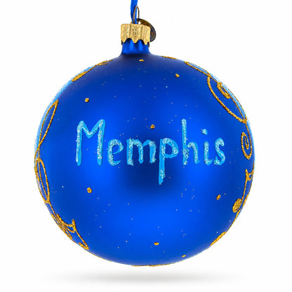 Memphis, Tennessee Glass Ball Christmas Ornament 4 Inches