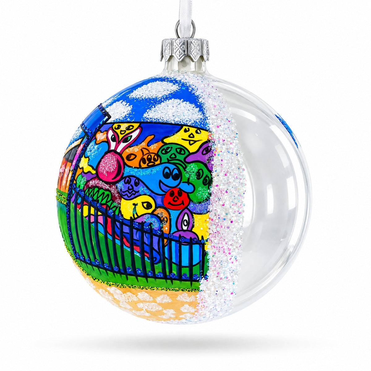 Wynwood Walls, Miami, Florida Glass Ball Christmas Ornament 4 Inches