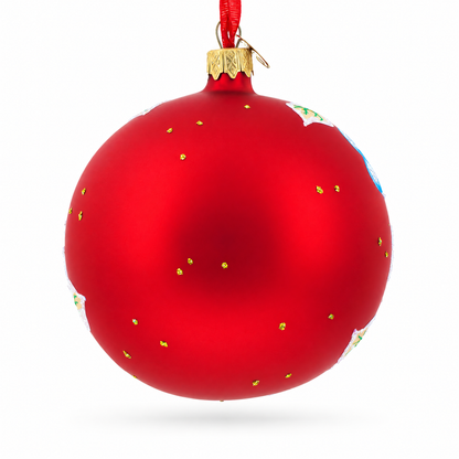 Roses Bouquet Glass Ball Christmas Ornament 4 Inches