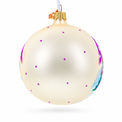 Troll the Fisherman Glass Ball Christmas Ornament 4 Inches