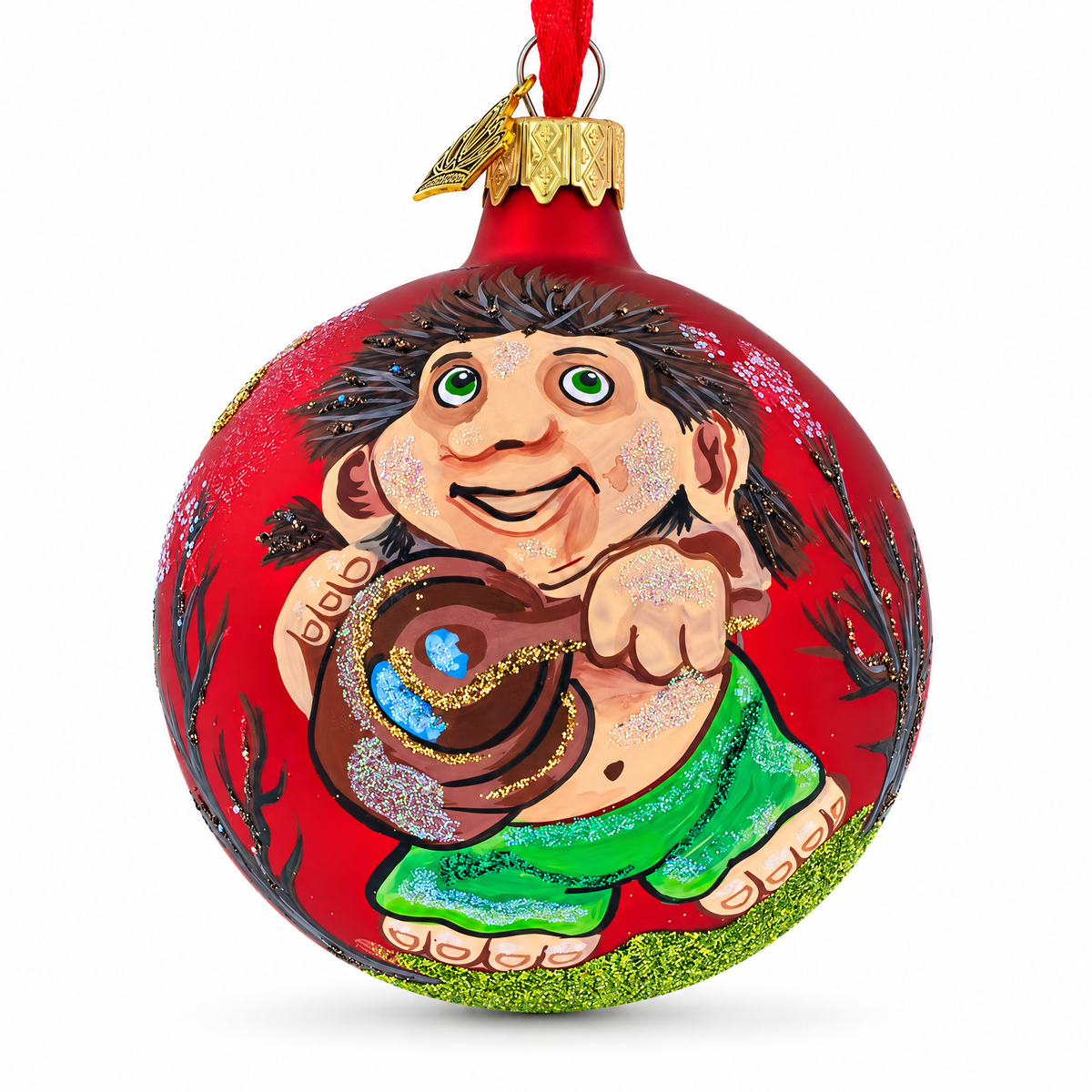 Troll the Cook Glass Ball Christmas Ornament 3.25 Inches