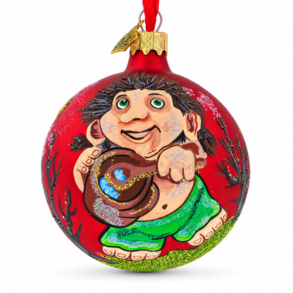 Troll the Cook Glass Ball Christmas Ornament 3.25 Inches