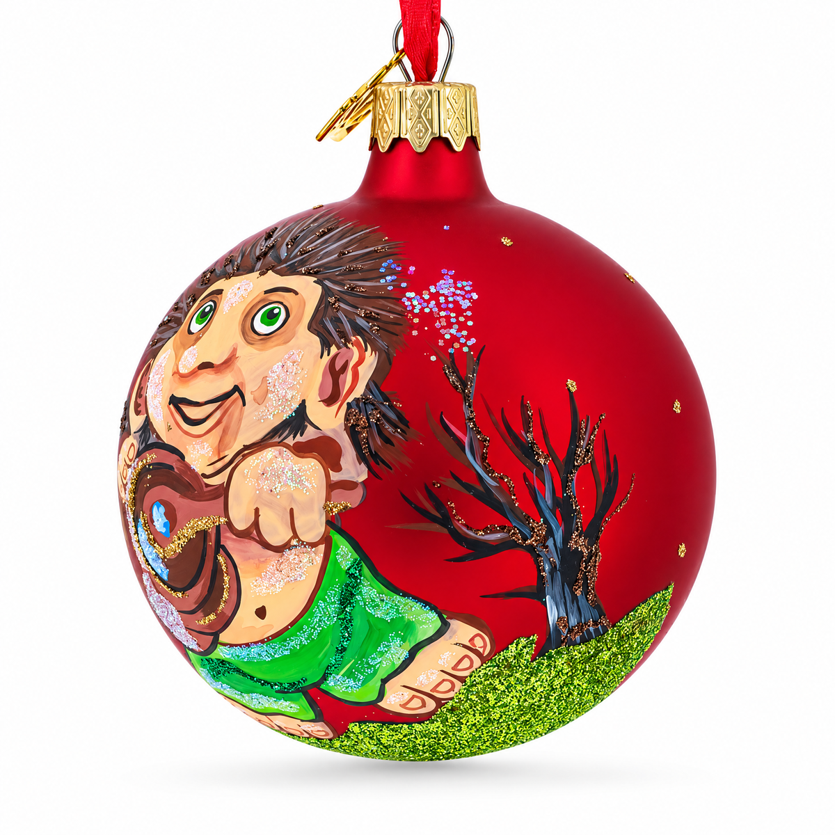 Troll the Cook Glass Ball Christmas Ornament 3.25 Inches