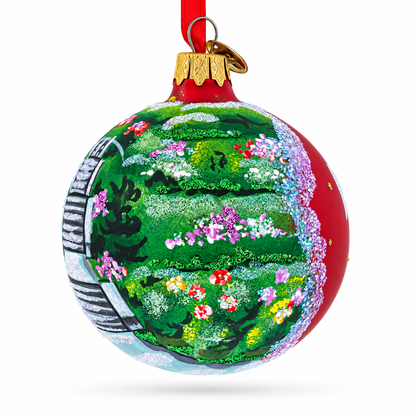 International Rose Test Garden in Portland, Oregon Glass Ball Christmas Ornament 3.25 Inches