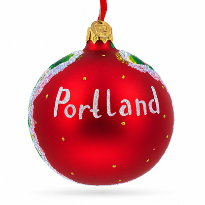International Rose Test Garden in Portland, Oregon Glass Ball Christmas Ornament 3.25 Inches
