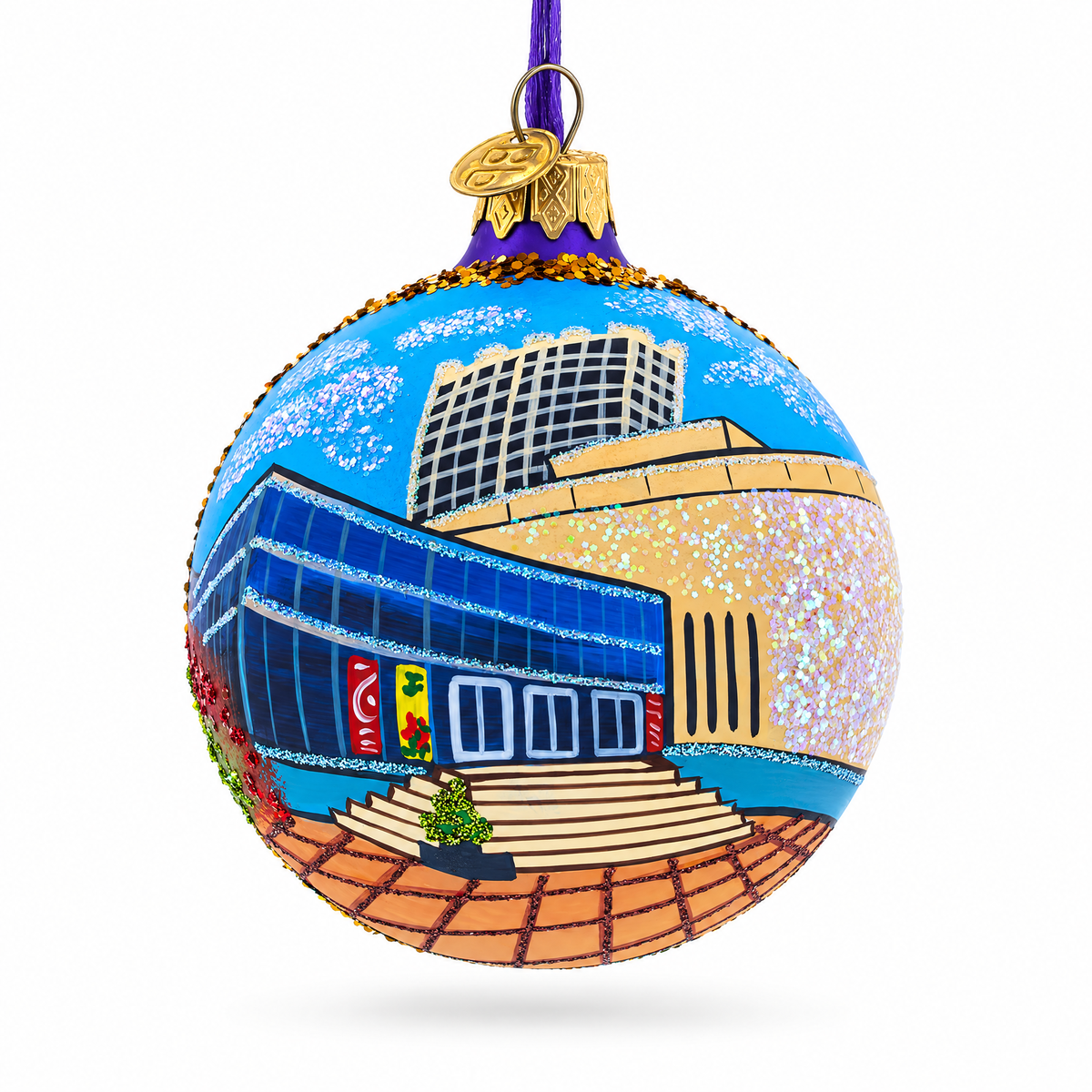 Museum of Natural Science in Houston, Texas Glass Ball Christmas Ornament 3.25 Inches