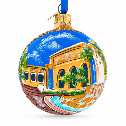 Institute of Arts in Detroit, Michigan Glass Ball Christmas Ornament 3.25 Inches