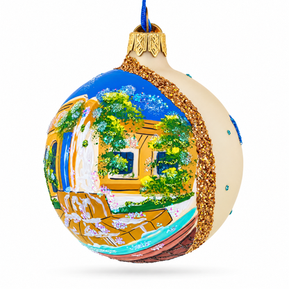 Institute of Arts in Detroit, Michigan Glass Ball Christmas Ornament 3.25 Inches