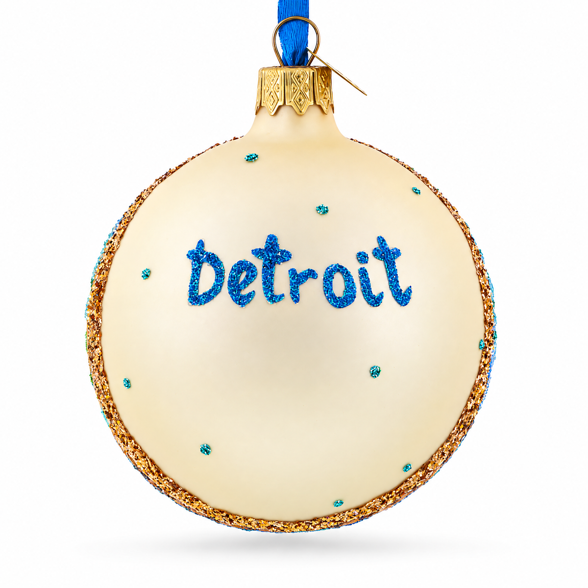 Institute of Arts in Detroit, Michigan Glass Ball Christmas Ornament 3.25 Inches