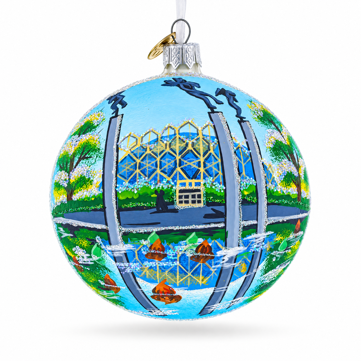Botanical Garden in St. Louis, Missouri Glass Ball Christmas Ornament 4 Inches