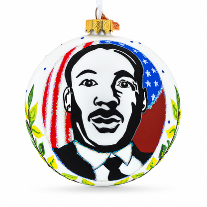 Martin Luther King Jr. Glass Ball Christmas Ornament 4 Inches