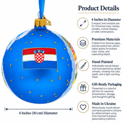 The Walls of Dubrovnik, Croatia Glass Ball Christmas Ornament 4 Inches