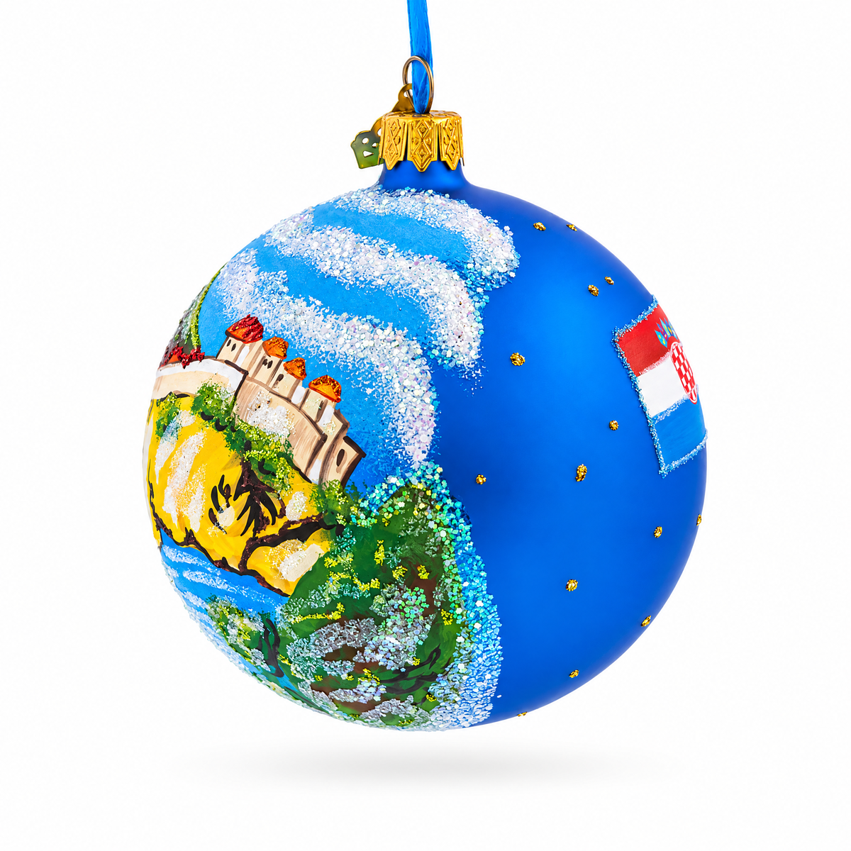 The Walls of Dubrovnik, Croatia Glass Ball Christmas Ornament 4 Inches