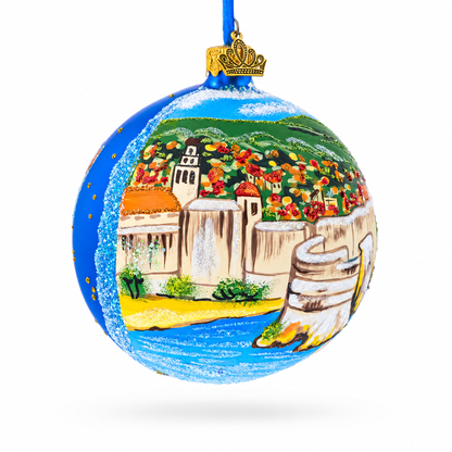 The Walls of Dubrovnik, Croatia Glass Ball Christmas Ornament 4 Inches