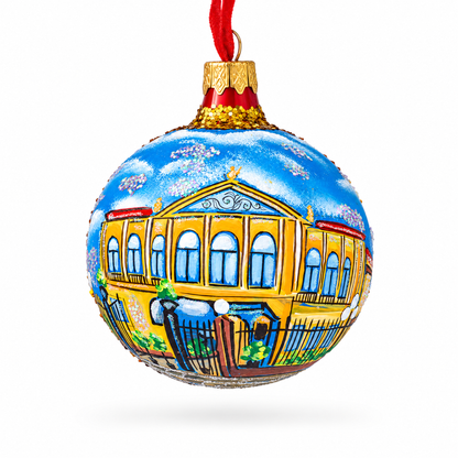 National Theater San Jose, Costa Rica Glass Ball Christmas Ornament 3.25 Inches