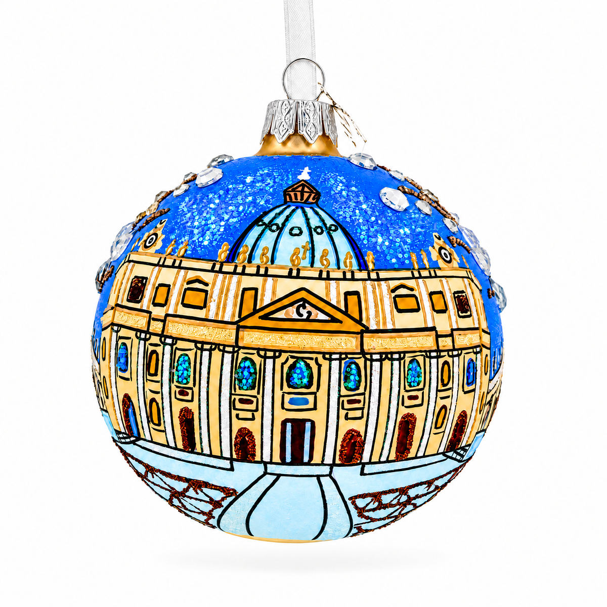 The Papal Basilica of Saint Peter, Vatican Glass Ball Christmas Ornament 3.25 Inches