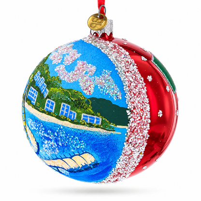 Malecon Boardwalk, Puerto Vallarta, Mexico Glass Ball Christmas Ornament 4 Inches