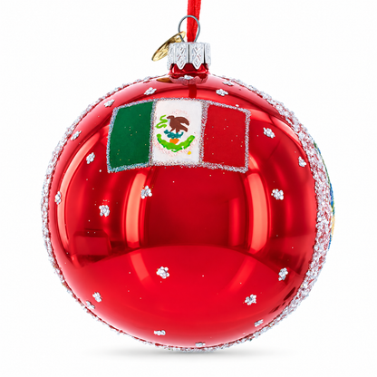 Malecon Boardwalk, Puerto Vallarta, Mexico Glass Ball Christmas Ornament 4 Inches