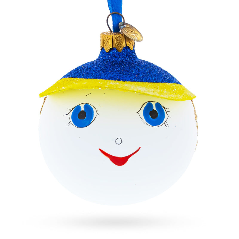 Boy in the Hat Glass Ball Christmas Ornament 3.25 Inches