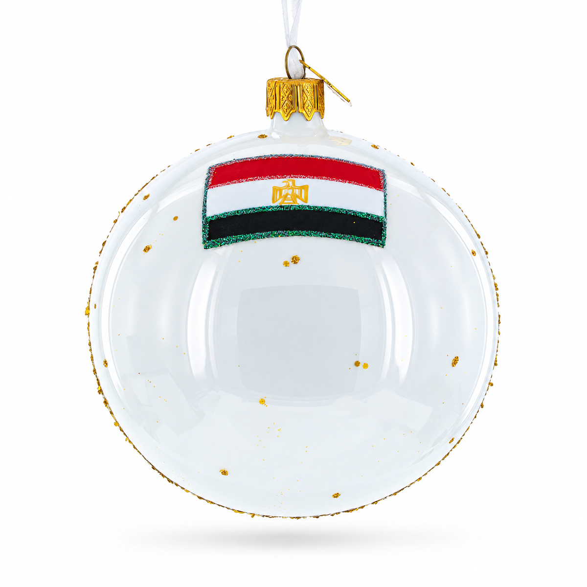 Pyramids and Great Sphinx of Giza, Egypt Glass Ball Christmas Ornament 4 Inches