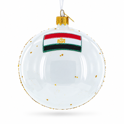 Pyramids and Great Sphinx of Giza, Egypt Glass Ball Christmas Ornament 4 Inches