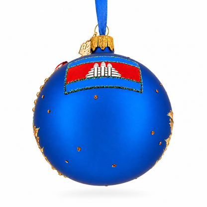 Angkor Wat Temple, Cambodia Glass Ball Christmas Ornament 3.25 Inches