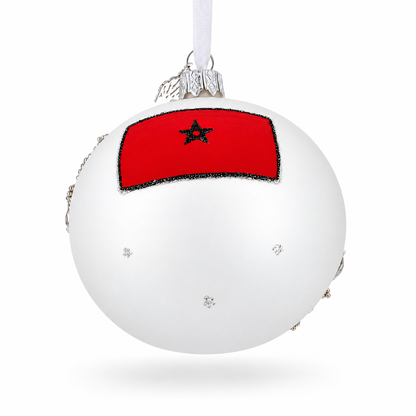 Blue City Chefchaouen, Morocco Glass Ball Christmas Ornament 3.25 Inches
