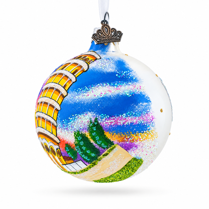 The Leaning Tower of Pisa, Italy Glass Ball Christmas Ornament 3.25 Inches