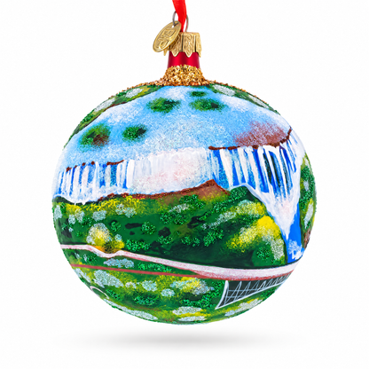 Victoria Falls, Republic of Zimbabwe Glass Ball Christmas Ornament 4 Inches