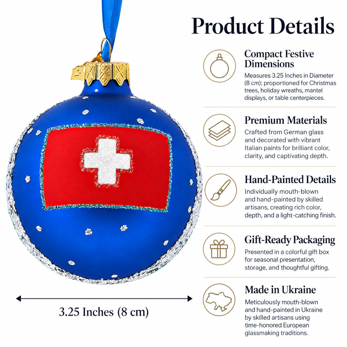Matterhorn, Zermatt, Switzerland Glass Ball Christmas Ornament 3.25 Inches