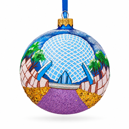 Epcot Park in Orlando, Florida Glass Ball Christmas Ornament 4 Inches