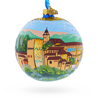 Alhambra, Granada, Spain Glass Ball Christmas Ornament 4 Inches